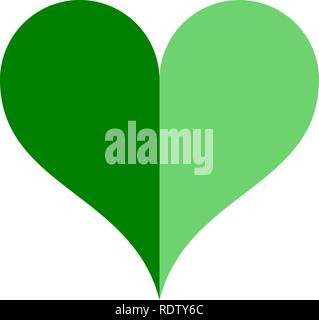 Heart symbol icon - green simple, isolated - vector illustration Stock Vector