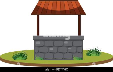 Isolated well on white background illustration Stock Vector