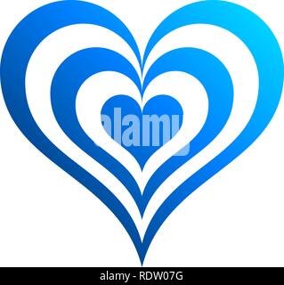 Heart target symbol icon - blue gradient, isolated - vector illustration Stock Vector