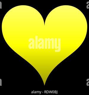 Heart symbol icon - yellow gradient, isolated - vector illustration Stock Vector