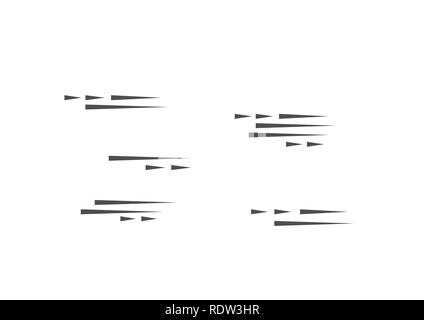Speed lines isolated set. Motion effect for your design. Black lines on white background. Vector illustration Stock Vector
