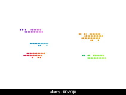 Speed lines isolated set. Motion effect for your design. Multicolored lines on white background. Vector illustration Stock Vector