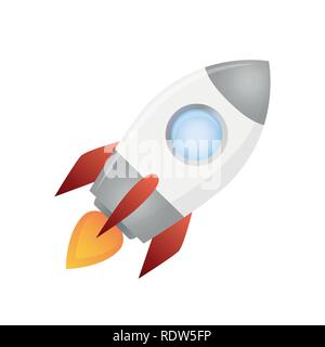rocket ship illustration isolated on white background vector EPS10 Stock Vector