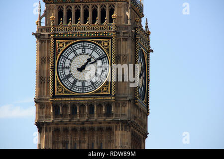 Elizabeth Tower, commonly known as Big Ben, at the Palace of Westminster in London, United Kingdom Stock Photo