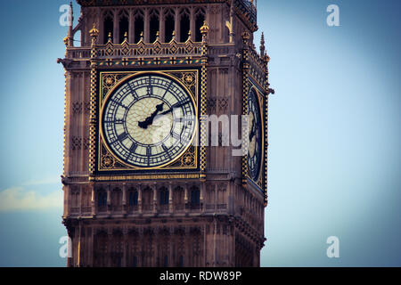 Elizabeth Tower, commonly known as Big Ben, at the Palace of Westminster in London, United Kingdom Stock Photo