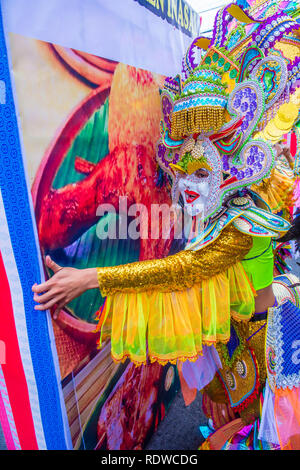 Participant in the Masskara Festival in Bacolod Philippines Stock Photo