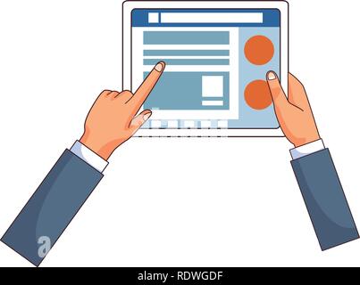 technology tablet cartoon Stock Vector