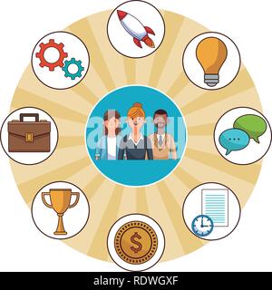 social media icons cartoon Stock Vector