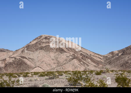 Colored hills along historic Route 66 near Amboy, Calfornia and 29 Palms. Stock Photo