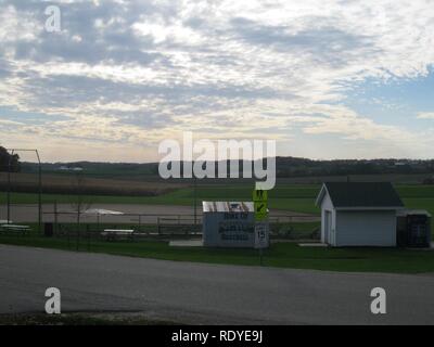 Ashton, Wisconsin baseball field. Stock Photo