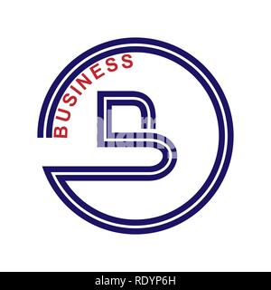 Double silhouette of the letter B inside the square. Logo Stock Vector