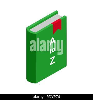 Isometric 3d style, color dictionary book icon. Stock Vector