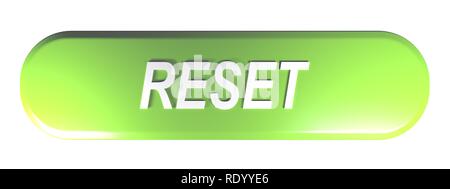 Reset Button Rectangular Image reset green button, 3D rendering isolated on white background Stock ...