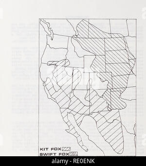 . An ecological and taxonomic review of the swift fox (Vulpes velox) with special reference to Montana. Foxes; Kit fox. Figure 1. Historic range of the swift and kit foxes. 2. Please note that these images are extracted from scanned page images that may have been digitally enhanced for readability - coloration and appearance of these illustrations may not perfectly resemble the original work.. FaunaWest Wildlife Consultants (Firm); Montana. Department of Fish, Wildlife, and Parks. [Mont. ] : The Dept. Stock Photo