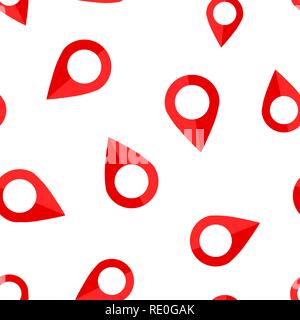 Pin map icon seamless pattern background. Gps navigation concept vector illustration. Target destination symbol pattern. Stock Vector