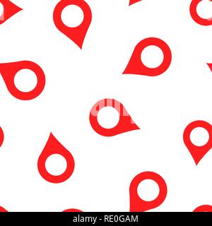 Pin map icon seamless pattern background. Gps navigation concept vector illustration. Target destination symbol pattern. Stock Vector