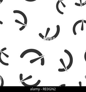 Meter dashboard icon seamless pattern background. Credit score indicator level vector illustration. Gauges with measure scale symbol pattern. Stock Vector