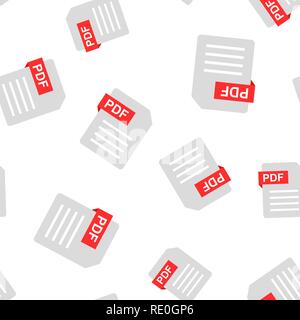 Pdf document note icon seamless pattern background. Paper sheet vector illustration. Pdf notepad document symbol pattern. Stock Vector