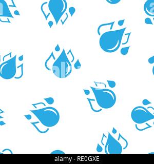Water drop icon seamless pattern background. Raindrop vector illustration. Droplet water blob symbol pattern. Stock Vector