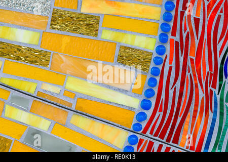 Colorful glass tile abstract outside the Glazer Children's Museum in Tampa, Florida Stock Photo