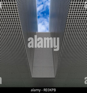 Abstract of black dots on metallic surface of the ceiling outside the Tampa Museum of Art in Tampa, Florida Stock Photo