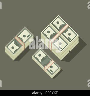 Stack of dollars Stock Vector