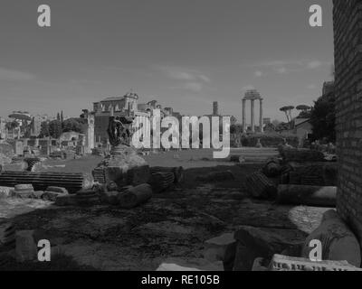 Roman Forum in Black and white - Rome - Italy Stock Photo