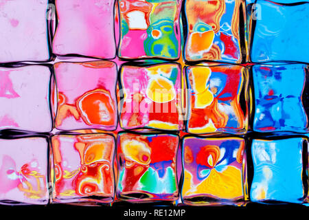 Colorful image distorted through square blocks Stock Photo