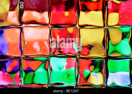 Colorful image distorted through square blocks Stock Photo