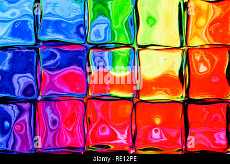Colorful image distorted through square blocks Stock Photo