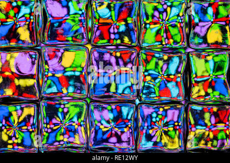 Colorful image distorted through square blocks Stock Photo