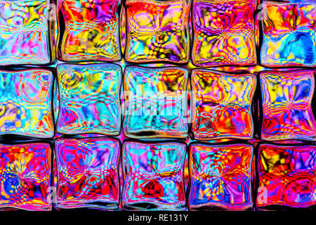 Colorful image distorted through square blocks Stock Photo