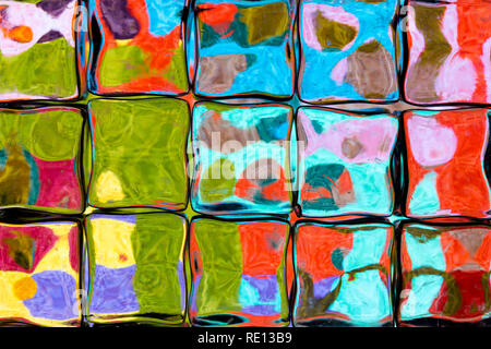 Colorful image distorted through square blocks Stock Photo