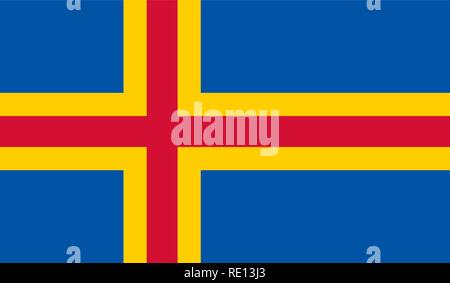 Vector Illustration of Aland Flag Stock Vector