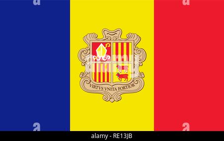 Vector Illustration of Andorra Flag Stock Vector