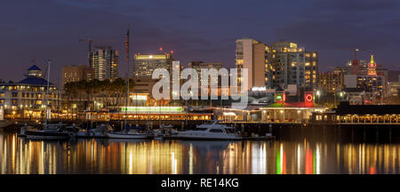 Oakland Night Panoramic skyline Stock Photo