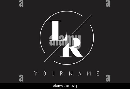 LR Letter Logo with Cutted and Intersected Design and Round Frame ...