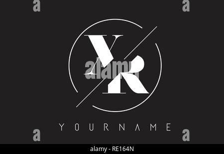 XR Letter Logo with Cutted and Intersected Design and Round Frame ...