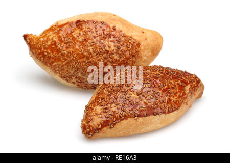 Turkish bun, pogaca, isolated on white background Stock Photo
