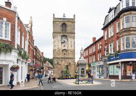 17th century Morpeth Clock Tower, Market Place, Morpeth, Northumberland, England, United Kingdom Stock Photo