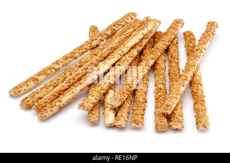 Sesame stick crackers isolated on white background Stock Photo