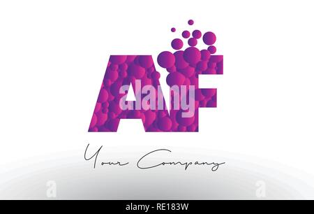 AF A F Purple Letter Logo Design with Creative Liquid Effect Flowing ...