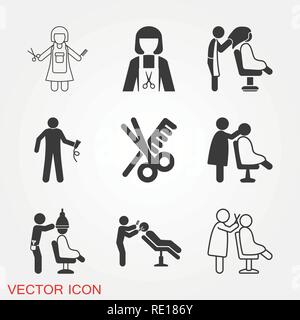 Hairdresser icon logo, vector sign symbol for design Stock Vector