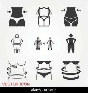 Weight loss icon logo, illustration, vector sign symbol for design Stock Vector