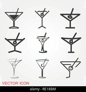 Martini icon logo, illustration, vector sign symbol for design Stock Vector