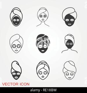 Facial mask icon logo, illustration, vector sign symbol for design Stock Vector