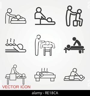 Massage Icon. spa vector logo, illustration, vector sign symbol for design Stock Vector