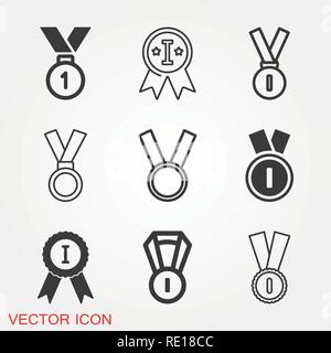 Medal icon, vector logo, medal symbol for your web site Stock Vector