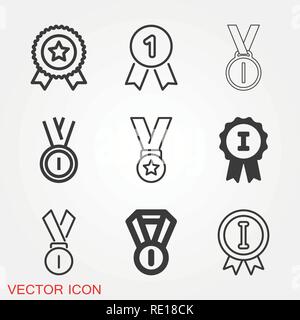 Medal icon, vector logo, medal symbol for your web site Stock Vector