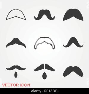 Moustache Simple vector icon. Illustration symbol design template for